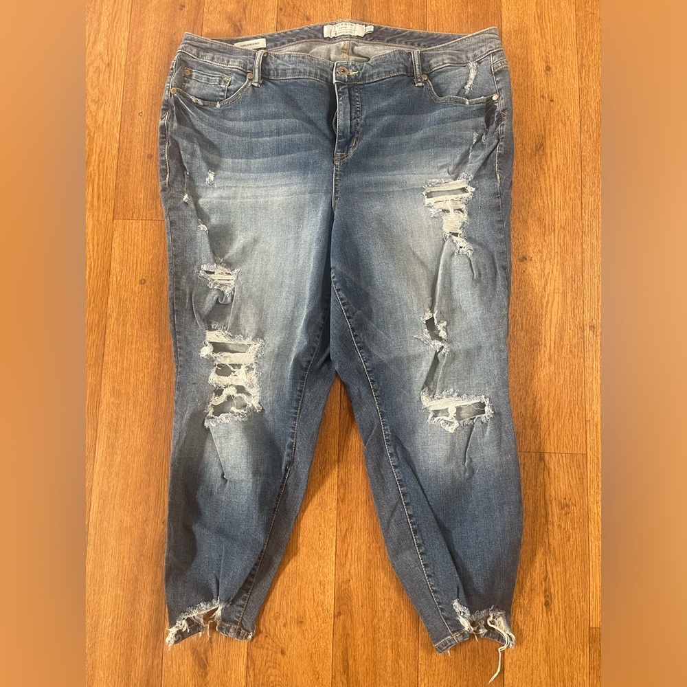 Torrid Girlfriend Jeans with Distressed Details